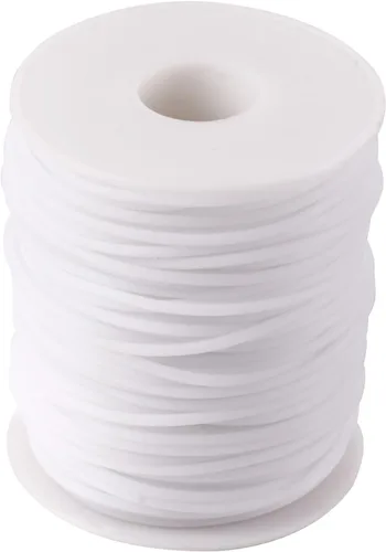 Miniatura 63 de FASHEWELRY 3 rollos de cables de goma huecos para tejer, cable de peluquero de 0.079 pulgadas (0.079 in), cables de silicona para tejer puntada