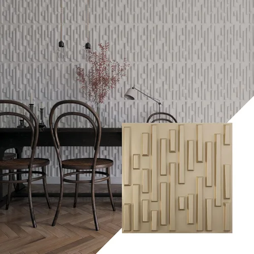 Miniatura 28 de Ekena Millwork 19 5/8 pulgadas de ancho x 19 5/8 pulgadas de alto, ladrillo escalonado EnduraWall decorativo 3D, cobre envejecido
