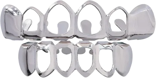 Miniatura 5 de TSANLY Open Face Grillz Teeth 24k Gold Grillz Plated Caps New Custom Fit Top & Bottom Grill Set for Kids + Extra Molding Bars + Microfiber Cloth