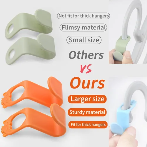 Miniatura 2 de SLMT Ganchos extensores para colgar que ahorran espacio, 200 unidades, se adaptan a perchas de plástico, terciopelo, madera, alambre y resistentes