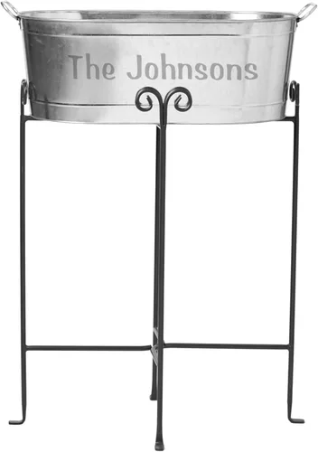 Miniatura 17 de Let's Make Memories Tina de bebida personalizada – Tina personalizada para bebidas – Personalizable con nombre e inicial – Tina galvanizada – 20 ¾