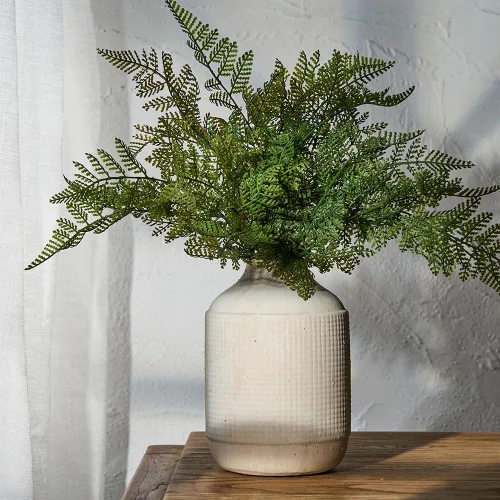 Miniatura 2 de SIDUCAL Florero rústico de cerámica estilo granja Florero bohemio de cerámica decorativo para flores de 7 pulgadas con acabado de esmalte de arena