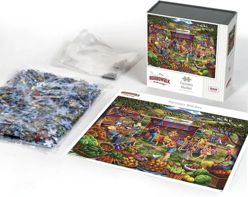 Miniatura 3 de Boardwalk Farmers Market - Rompecabezas de 500 piezas divertido de verano con caja premium, regalo para adultos y familia de 16 x 20 pulgadas