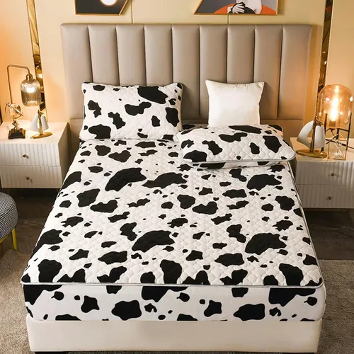 Miniatura 12 de Pangzi Sábana bajera de felpa de franela sólida, aterciopelada, suave, de peso pesado, antideslizante, funda protectora para colchón de cama