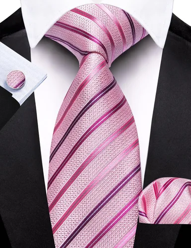 Miniatura 28 de Barry.Wang Juego de corbatas para hombre, corbata de seda a rayas, tejido a cuadros, gemelos formales, negocios, boda