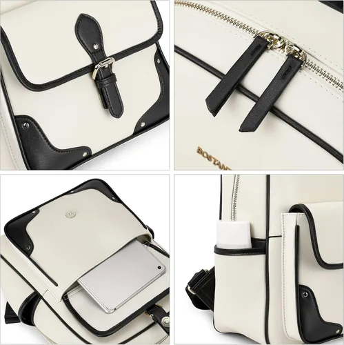 Miniatura 4 de BOSTANTEN Mochila de cuero genuino para mujer mochila pequeña de moda M