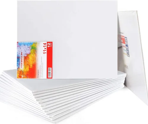 Miniatura 5 de Transon Lienzo de artista de 3 x 5 para pintar tablero de MDF, lienzo de pintura sin deformación, paquete de 12 unidades imprimado sin ácidos