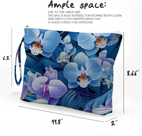 Miniatura 6 de Fokongna Bolsa húmeda de hojas de palma Bolsa de viaje en seco y húmedo Bolsa de playa Bolsa de pañales Bolsa húmeda para traje de baño Bolsa