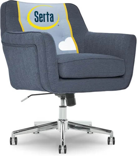 Miniatura 14 de Serta Ashleigh - Silla de oficina moderna, diseño acolchado de diamante, cojín de asiento de bobina de bolsillo, elegante sillón decorativo de Cuero