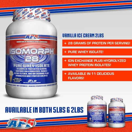 Miniatura 4 de APS Nutrition Isomorph - Suplemento de proteína en polvo Aislado de proteína de suero Ultrafiltrado 0.99 oz de proteína Helado de vainilla