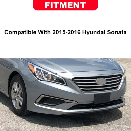 Miniatura 2 de CHEDA Parrilla delantera, compatible con Hyundai Sonata 2015 2016, montaje de rejilla superior con moldura cromada