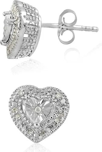 Miniatura 4 de Aretes de perno con solitario con apariencia de diamante blanco hechos de plata esterlina