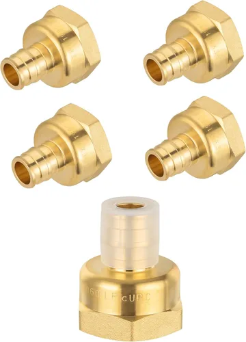 Miniatura 8 de Paquete de 2 accesorios de latón de expansión EFIELD Pex A de 1/2 x 1/2 pulgadas, codo hembra NPT para conexión de tubo Pex-A, ASTM F1960