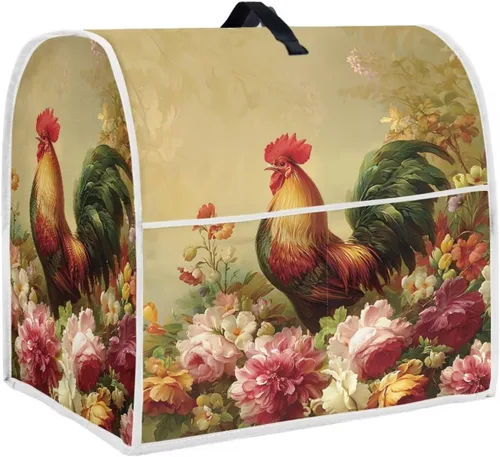 Miniatura 27 de UNICEU Protector de cubierta de batidora de soporte de cocina con estampado retro de mariposa de girasol, con mango superior, cubierta de polvo