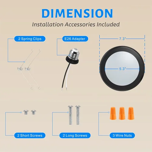 Miniatura 7 de ECOELER Luz LED de disco de montaje al ras de 5/6 pulgadas, 16.5 W, 1000 lúmenes, luz diurna de 5000 K, luz descendente regulable de montaje
