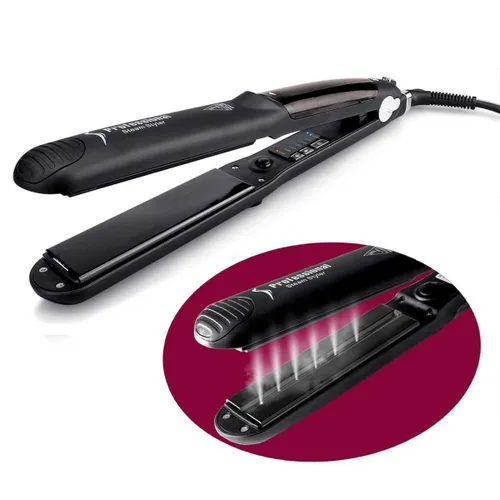 Miniatura 4 de Plancha de pelo profesional de turmalina de cerámica 2 en 1, plancha de pelo ajustable 300-450F, calor de salón, 110-220 V de doble voltaje