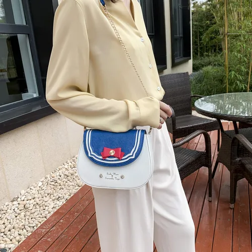 Miniatura 7 de Sunwel Fashion Bolso cruzado pequeño Kawaii Anime Cosplay bolso de hombro con cadena de lazo
