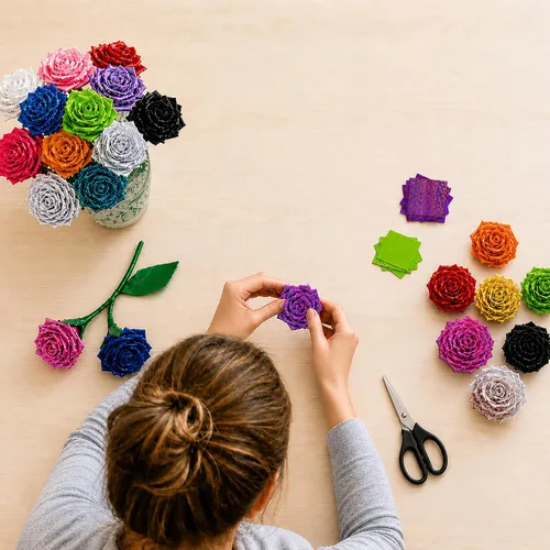 Miniatura 6 de GiftExpress 18 cintas adhesivas de colores surtidos, cintas holográficas de lunares – Cintas de colores brillantes multiusos para días festivos