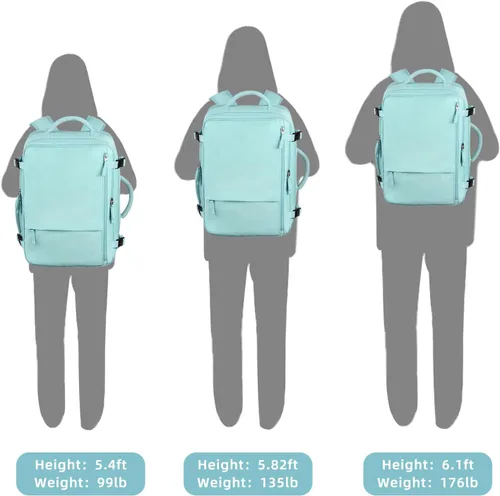 Miniatura 82 de Mochila de Viaje Snoffic para Mujer, Negro, 17 pulg.