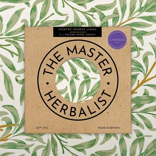 Miniatura 12 de The Master Herbalist Forros perfumados para cajones con diseño inspirado en William Morris Paquete de 5 hojas Contiene aceites esenciales