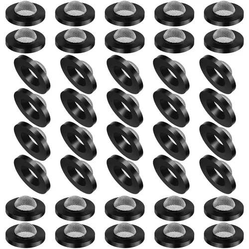Miniatura 8 de 20 piezas de arandelas de manguera con filtro de pantalla, arandelas de filtro de acero inoxidable y junta de filtro de goma negra para entrada de 1