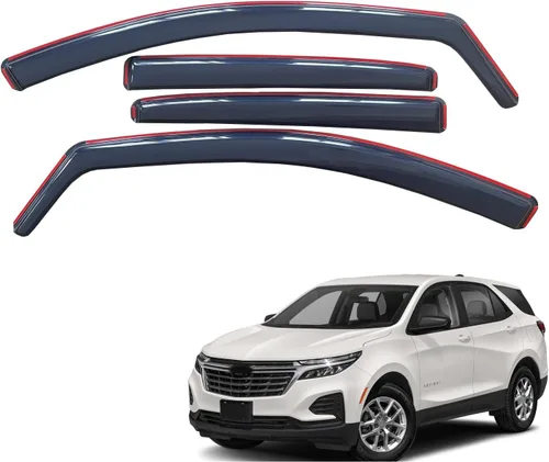inchannel - Visera de ventana compatible con Chevy Equinox 2018-2024, deflector de ventilación de viento, humo, 4 piezas