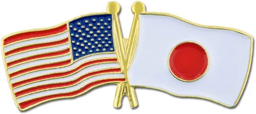 Miniatura 155 de PinMart Pin de solapa esmaltado con bandera de la amistad cruzada de Estados Unidos y el mundo