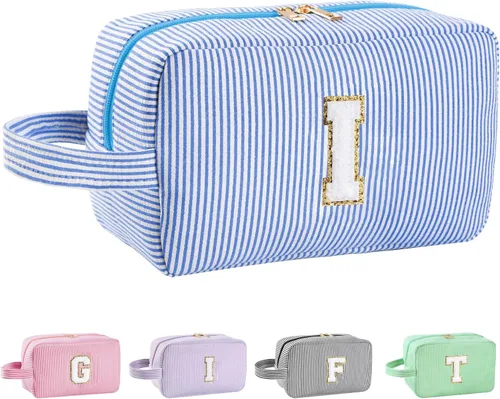Miniatura 8 de Regalos personalizados para mujeres, bolsa de maquillaje con inicial, bolsa de maquillaje de viaje, bolsa de cosméticos, bolsa de artículos