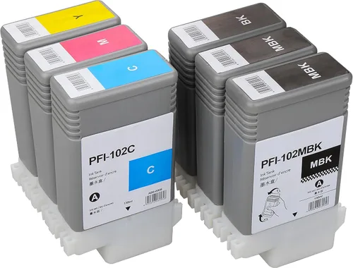 Miniatura 2 de INK+ Cartucho de repuesto para Canon PFI-102 ImagePrograf iPF500 510 600 605 610 650 655 700 710 720 750 755 760 765 130ML (2MBK, BK, C, M, Y)
