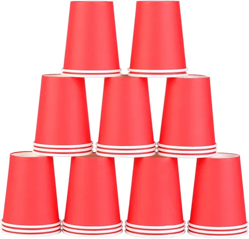 Miniatura 32 de Vasos de papel de 8 onzas, paquete de 25 unidades, vasos de café de papel desechables, para bebidas calientes o frías, para Halloween, fiestas, Negro