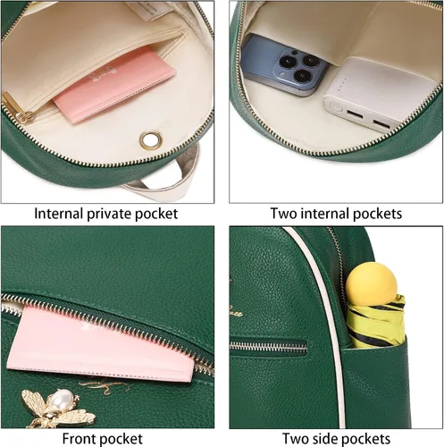 Miniatura 4 de Mochila pequeña para mujer, Verde, Mochilas Daypack