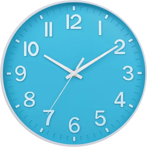 Miniatura 10 de Wall Clock, Modern 8 Inch Small Wall Clocks Battery Operated, Silent Non-Ticking Analog Classic for Office, Home, Bathroom, Kitchen, Bedroom