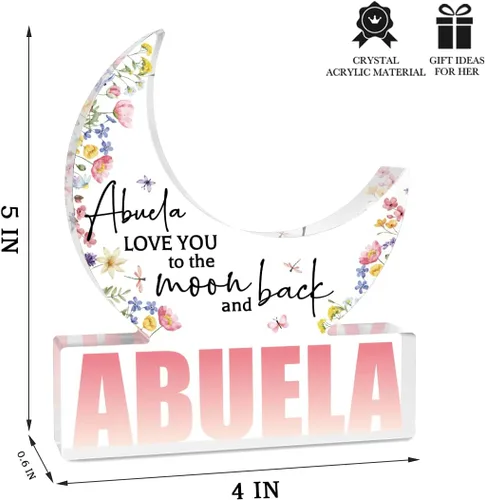 Miniatura 4 de Regalos para Abuela, Regalos para Abuela de los Nietos, Decoraciones de Luna Acrílica 5.0 x 4.0 pulgadas, Día de las Madres, Navidad, Regalos