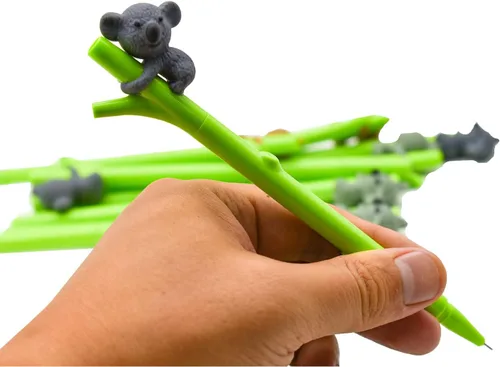 Miniatura 4 de 24 bolígrafos de koala de gel novedosos con diseño de animales, bolígrafo de árbol de escalada de koala de 0.020 in para escuela, oficina, fiesta