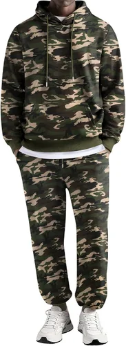 Miniatura 61 de COOFANDY Conjunto deportivo de 2 piezas para hombre, conjunto deportivo casual con capucha