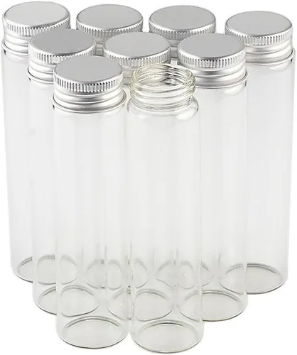 Miniatura 12 de Tarros de vidrio transparente de 1.4 fl oz con tapa de rosca de aluminio, botellas vacías tapas doradas, botellas de vidrio 12