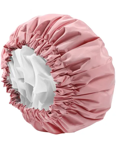 Miniatura 11 de YIZIJIZI - Gorro de ducha, gorras de baño para mujer reutilizables impermeables, gorras de ducha de dos capas grandes reutilizables adecuadas
