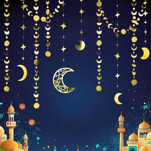 Miniatura 8 de Cheerland Guirnaldas de Estrella y Luna de Oro para Decoración de Fiesta en la Luna Decoraciones de Cumpleaños Celestiales Guirnalda Colgante