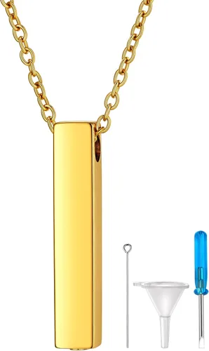 Miniatura 17 de Richsteel Collares de urna para cenizas para mujeres y hombres, collar con colgante de cremación para cenizas, joyería conmemorativa de acero