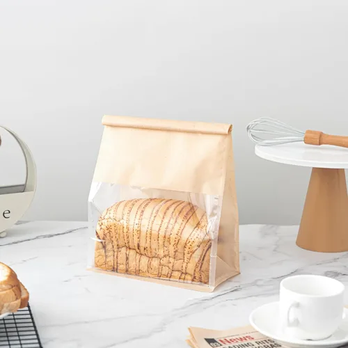 Miniatura 2 de 50 bolsas de pan de 8.6 pulgadas con cierre de alambre, bolsas grandes para pan hechas de papel de algodón marrón, bolsa de almacenamiento y empaque