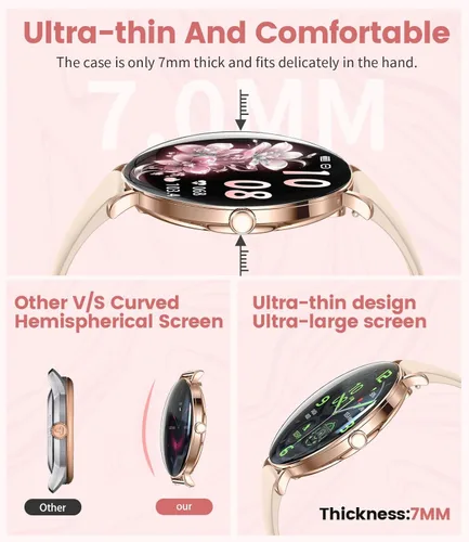 Miniatura 8 de LIGE Reloj inteligente ultrafino para mujer (respuesta/hacer llamadas), reloj de seguimiento de actividad física de 1.43 pulgadas con frecuencia