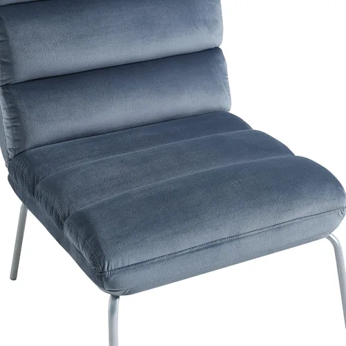 Miniatura 5 de Classic Brands Eternity - Silla decorativa tapizada sin brazos, azul, moderna de mediados de siglo, ergonómica