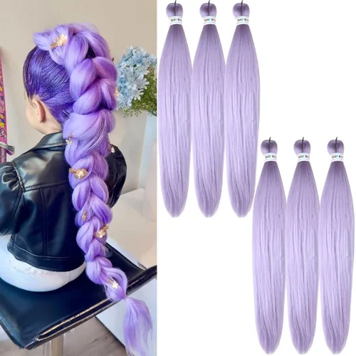 Miniatura 9 de Cabello estirado de fibra Kanekalon para trenzar con cabello humano, color oro rosado, 30 pulgadas