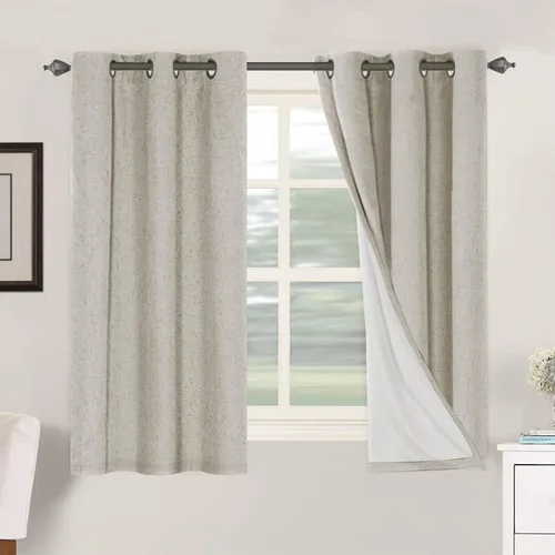 Miniatura 47 de H.VERSAILTEX Cortinas opacas de lino de 72 pulgadas de largo, 100% absolutamente opacas, con aislamiento térmico, con textura de lino, cortinas