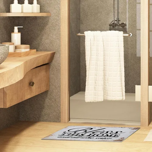 Miniatura 4 de Nogrit Vintage Bless This Home and All Who Enter - Tapete impermeable para puerta de entrada al aire libre, 17 x 30 pulgadas, tapete antideslizante