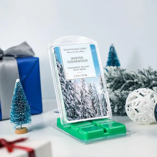 Miniatura 6 de SCENTORINI Cubos de Cera Derretible, Cera Derretible de Vela de Cedro Invernal con Aroma Fuerte, Cera Perfumada de Soja para Calentador de Cera