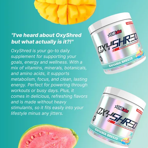 Miniatura 6 de EHP Labs OxyShred Polvo de Pre Entrenamiento - Polvo de preentrenamiento con L glutamina y acetil L carnitina, bebida de refuerzo energético