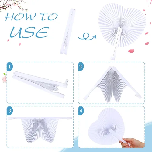 Miniatura 3 de Blulu Paquete de 60 abanicos de mano plegables de papel decorativo para boda, ventilador plegable de mano, decoración china y japonesa, a granel