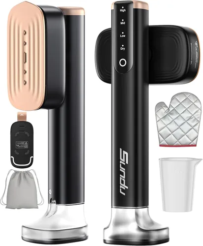 Vaporizador de viaje para ropa con depósitos de agua de 6.1 fl oz, calentamiento rápido de 15 segundos, rendimiento de vapor fuerte de 0.91 oz/yd²,