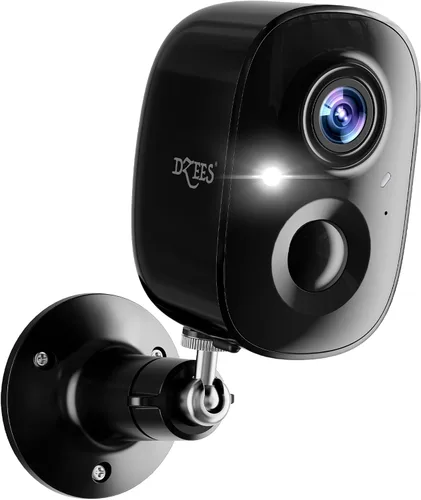 Dzees Cámara de seguridad inalámbrica para exteriores - Actualización 2K 3MP batería WiFi cámara exterior inalámbrica, foco, sirena, detección de